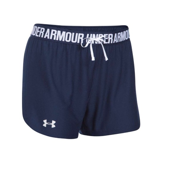 🌹Sale🌹 Under Armour Play Up Shorts 2.0 Dark Navy Women’s Size S 1264264 410 - Picture 2 of 4